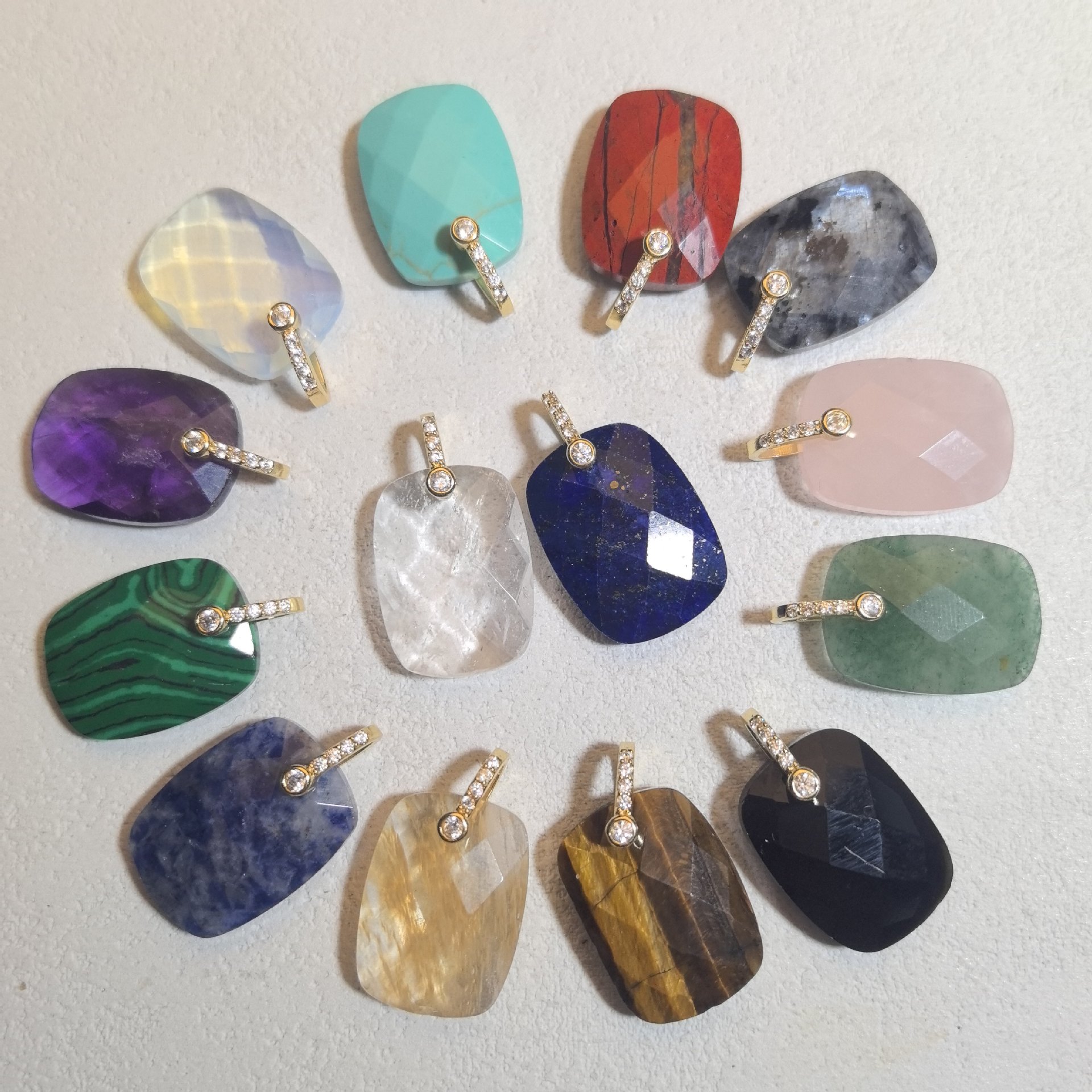Natural Stone Pendant Necklace, Bohemian Style Gift
